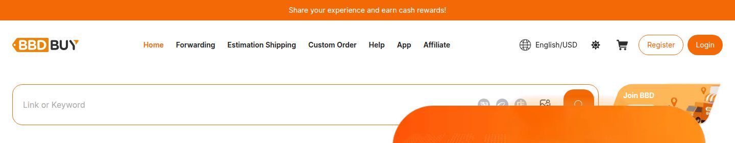 BBDBuy search: Link or Keyword to paste a Taobao, 1688 or Weidian link